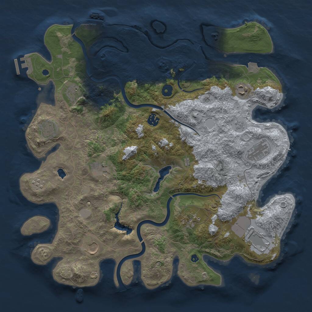 Rust Map: Procedural Map, Size: 4000, Seed: 945108, 16 Monuments