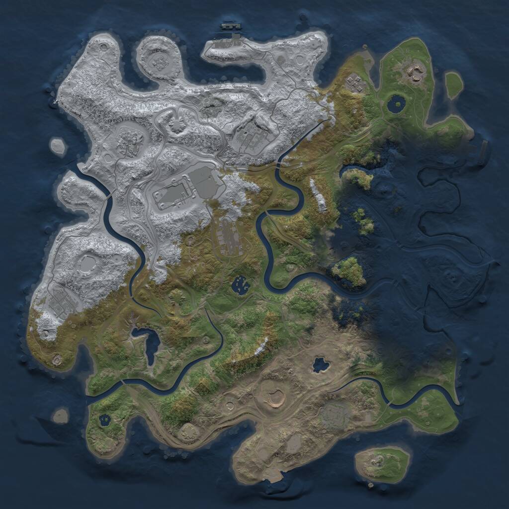 Rust Map: Procedural Map, Size: 4250, Seed: 1427009932, 17 Monuments