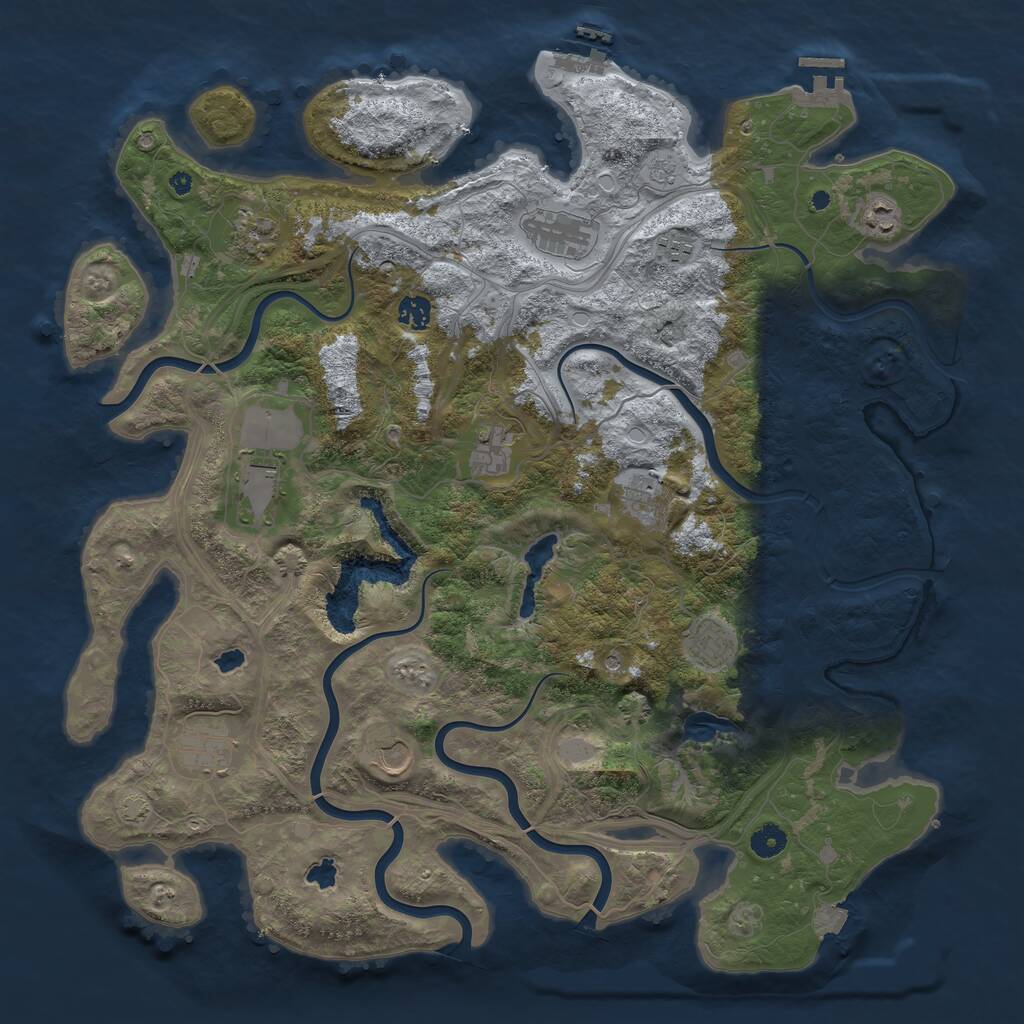 Rust Map: Procedural Map, Size: 4500, Seed: 363399555, 17 Monuments