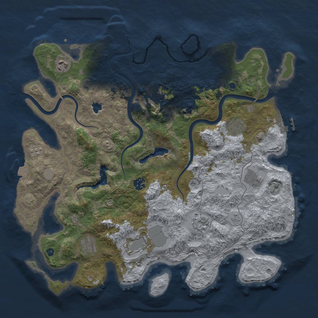Rust Map: Procedural Map, Size: 4000, Seed: 1422833884, 15 Monuments