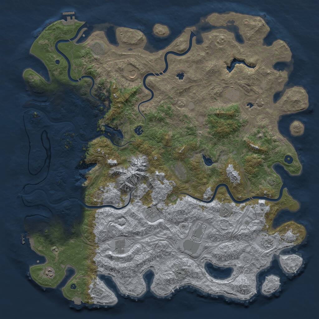 Rust Map: Procedural Map, Size: 5500, Seed: 189034364, 17 Monuments