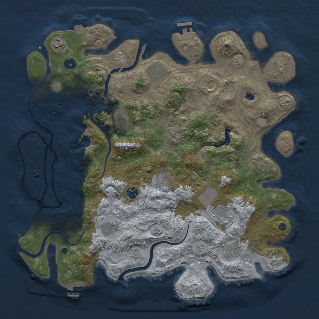 Rust Map: Procedural Map, Size: 4250, Seed: 1965907335, 16 Monuments