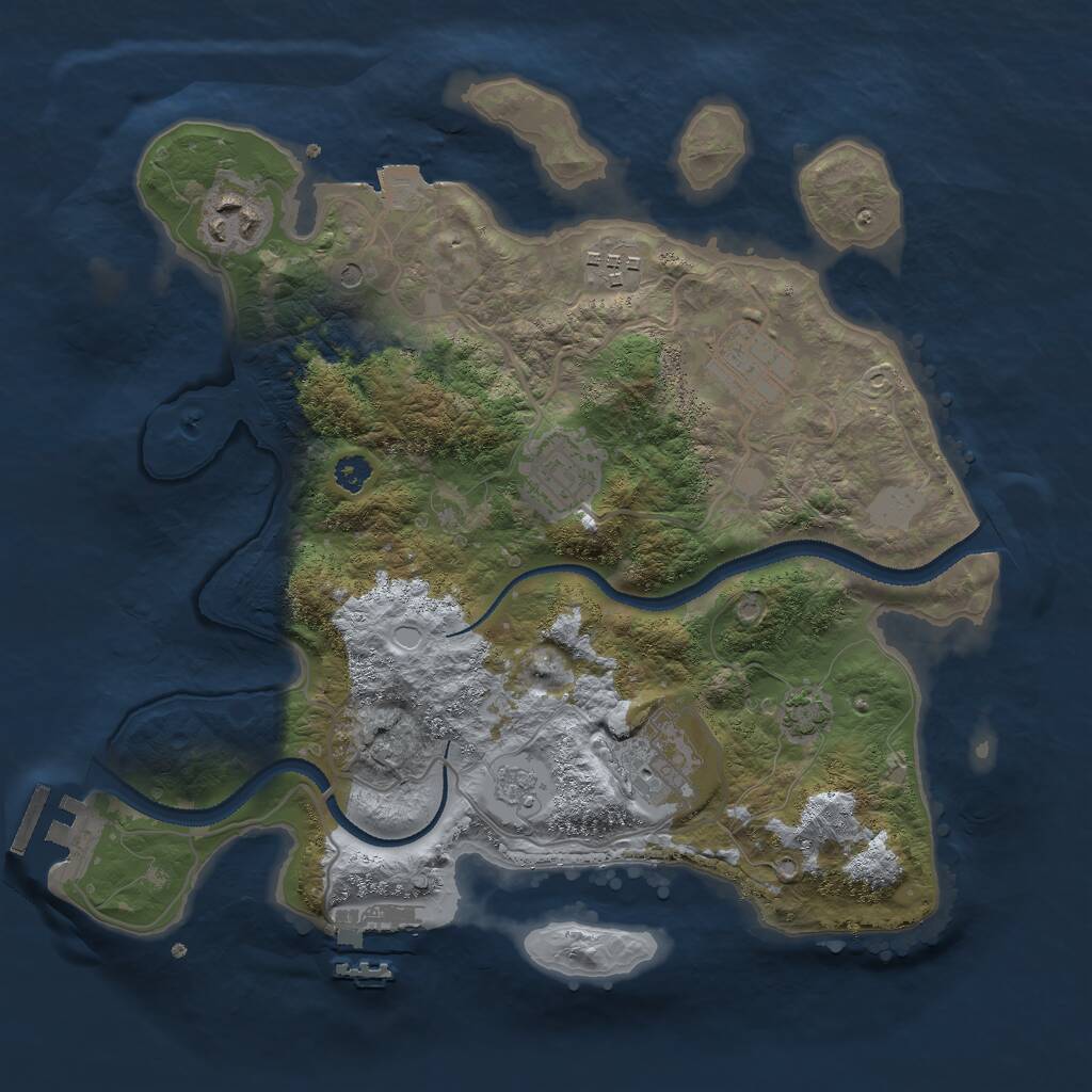 Rust Map: Procedural Map, Size: 3000, Seed: 105854, 11 Monuments