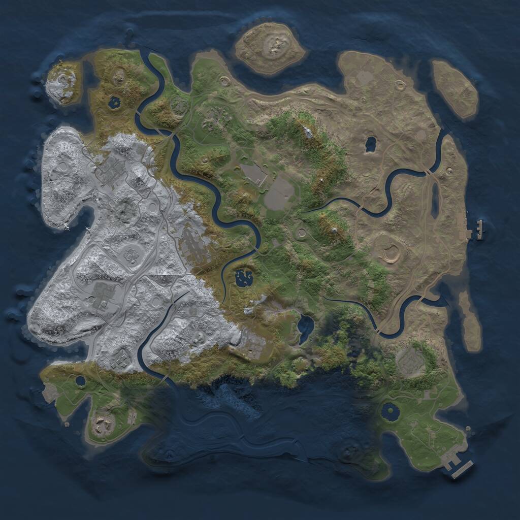 Rust Map: Procedural Map, Size: 4250, Seed: 51241585, 17 Monuments
