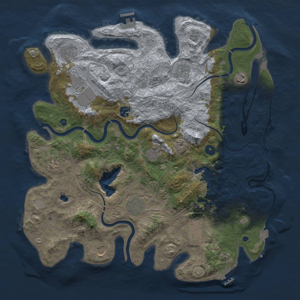 Rust Map: Procedural Map, Size: 4250, Seed: 1289664704, 17 Monuments
