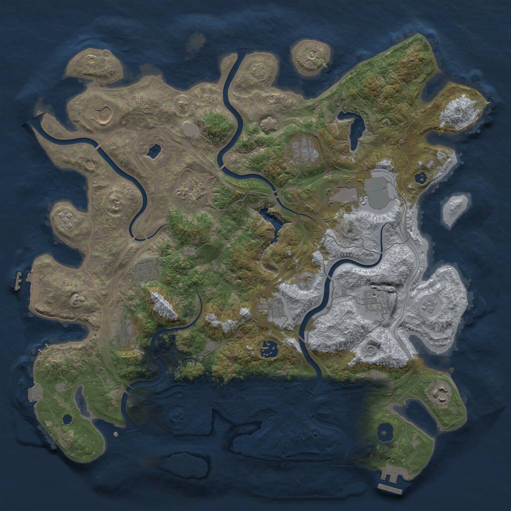 Rust Map: Procedural Map, Size: 4250, Seed: 13806, 17 Monuments