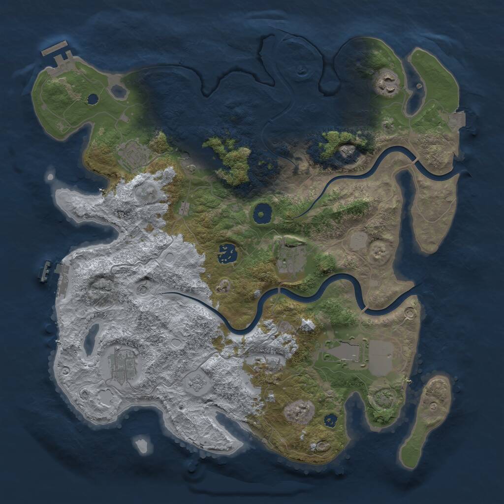 Rust Map: Procedural Map, Size: 3750, Seed: 682025, 15 Monuments