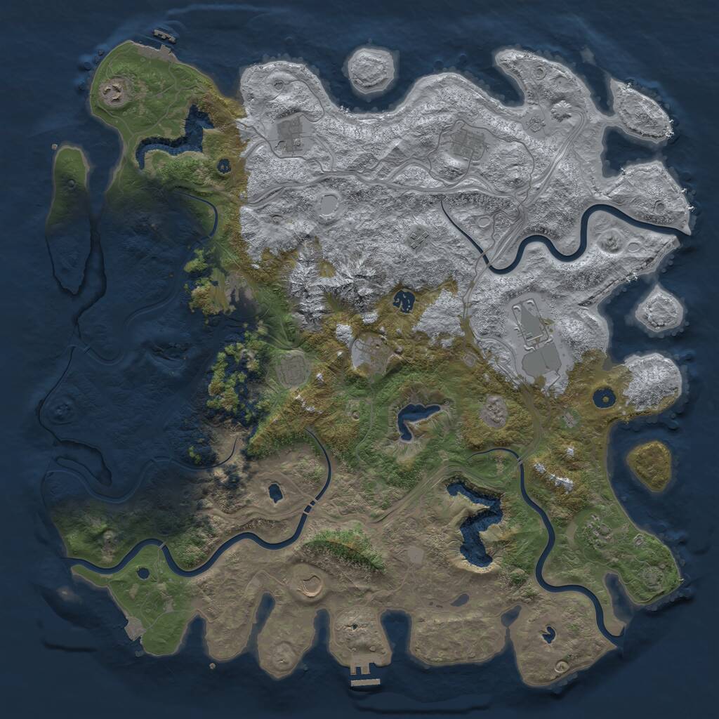 Rust Map: Procedural Map, Size: 5000, Seed: 754859044, 17 Monuments