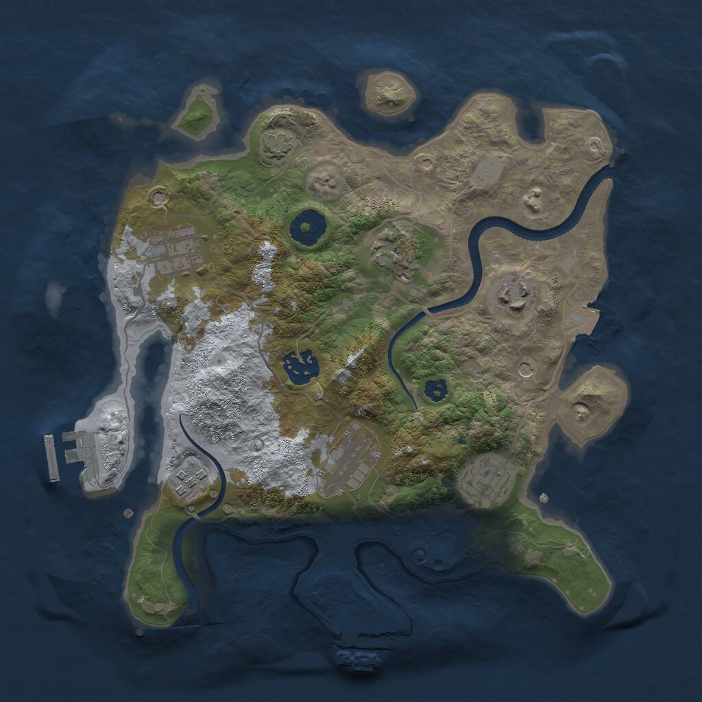 Rust Map: Procedural Map, Size: 3000, Seed: 100080056, 12 Monuments