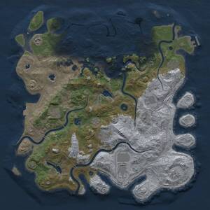 Thumbnail Rust Map: Procedural Map, Size: 4500, Seed: 323202160, 18 Monuments
