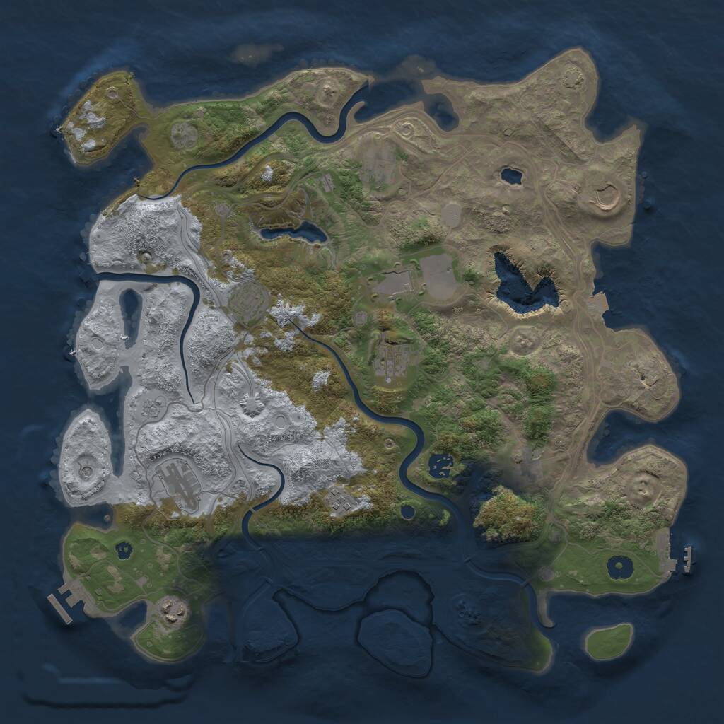 Rust Map: Procedural Map, Size: 4250, Seed: 429577315, 16 Monuments