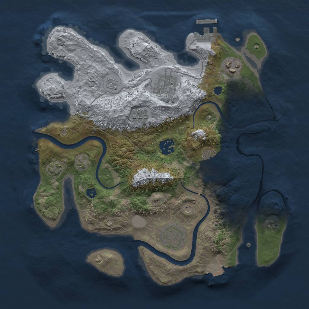 Rust Map: Procedural Map, Size: 3000, Seed: 98000870, 11 Monuments