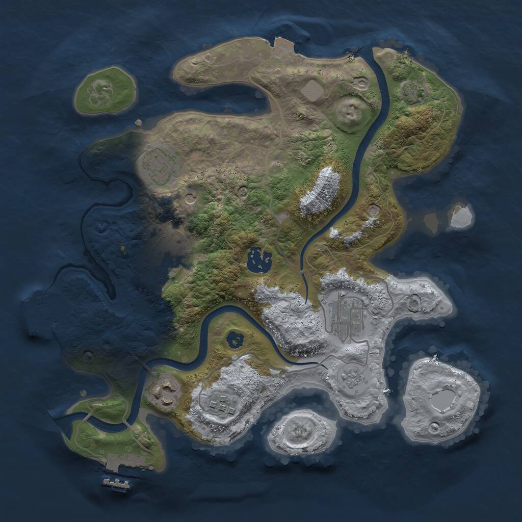 Rust Map: Procedural Map, Size: 3000, Seed: 148413125, 12 Monuments