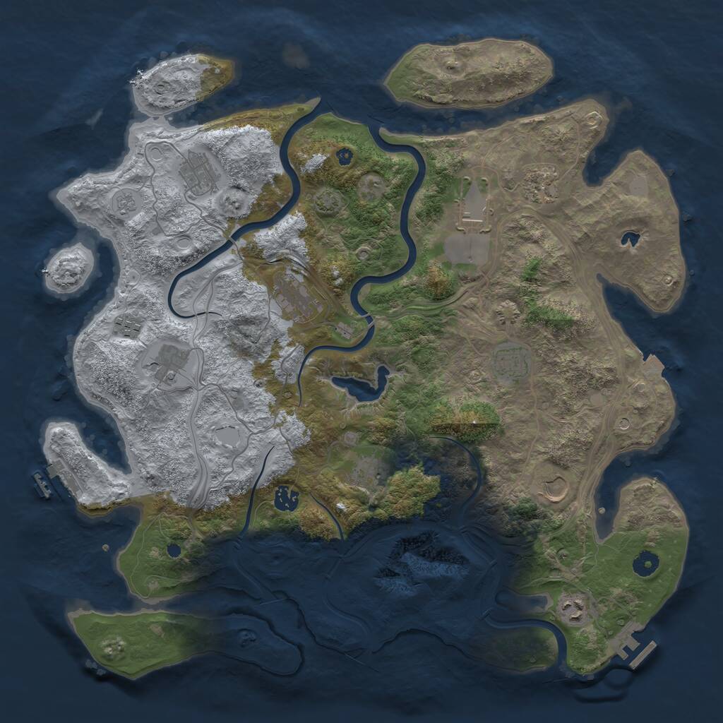 Rust Map: Procedural Map, Size: 4266, Seed: 1441133105, 17 Monuments