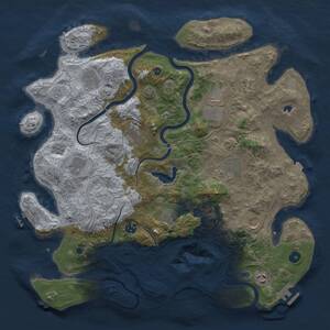 Thumbnail Rust Map: Procedural Map, Size: 4266, Seed: 1441133105, 19 Monuments