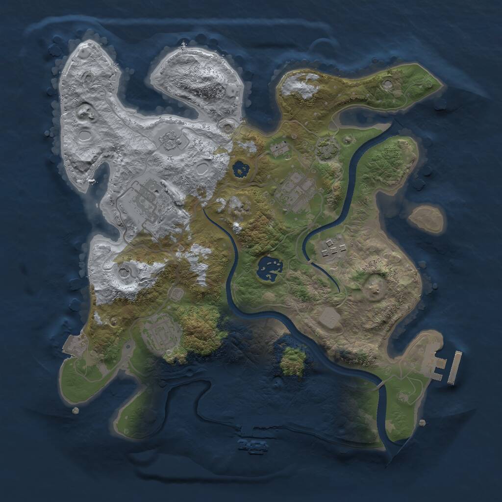 Rust Map: Procedural Map, Size: 3000, Seed: 415774, 11 Monuments