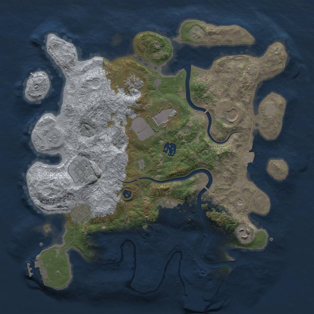 Rust Map: Procedural Map, Size: 3500, Seed: 749497235, 15 Monuments