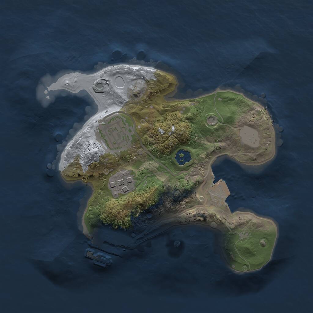 Rust Map: Procedural Map, Size: 2000, Seed: 842161744, 4 Monuments
