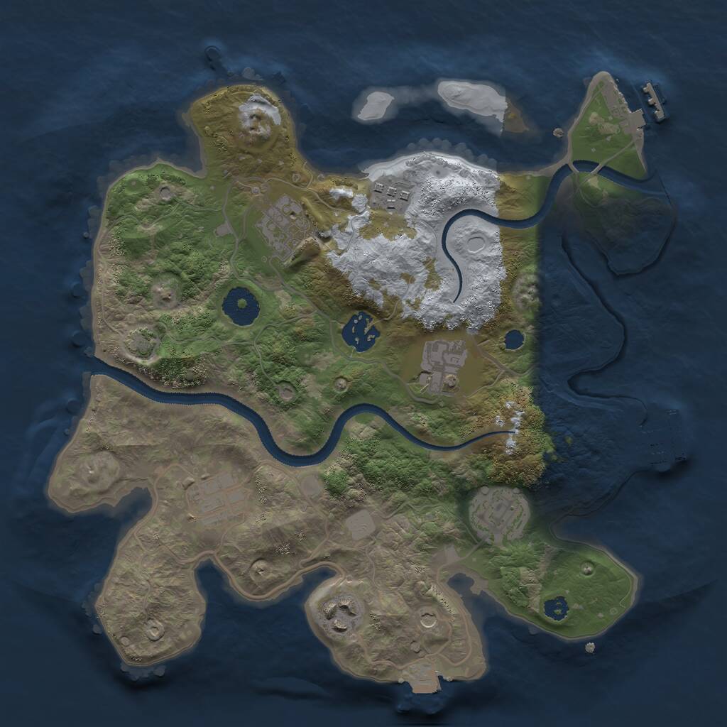 Rust Map: Procedural Map, Size: 3000, Seed: 2008024052, 12 Monuments