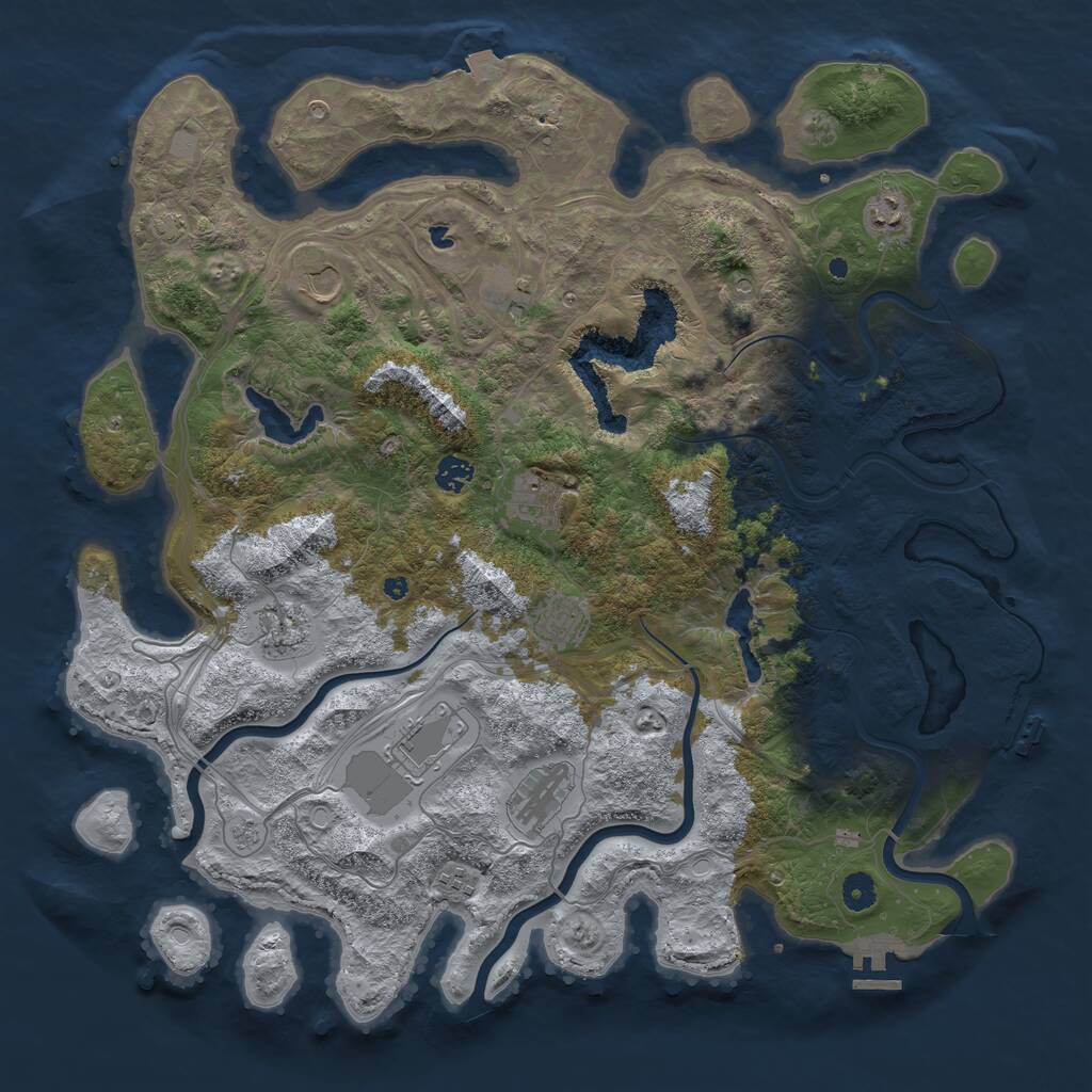 Rust Map: Procedural Map, Size: 4500, Seed: 1753037859, 16 Monuments