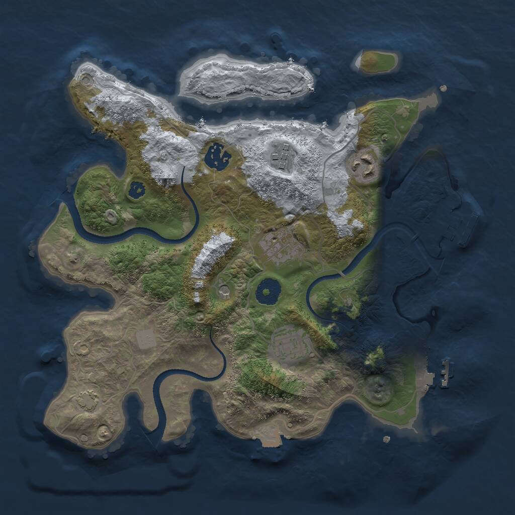 Rust Map: Procedural Map, Size: 3000, Seed: 333528161, 10 Monuments