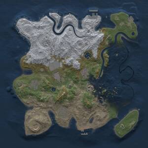 Thumbnail Rust Map: Procedural Map, Size: 3500, Seed: 1003246051, 15 Monuments