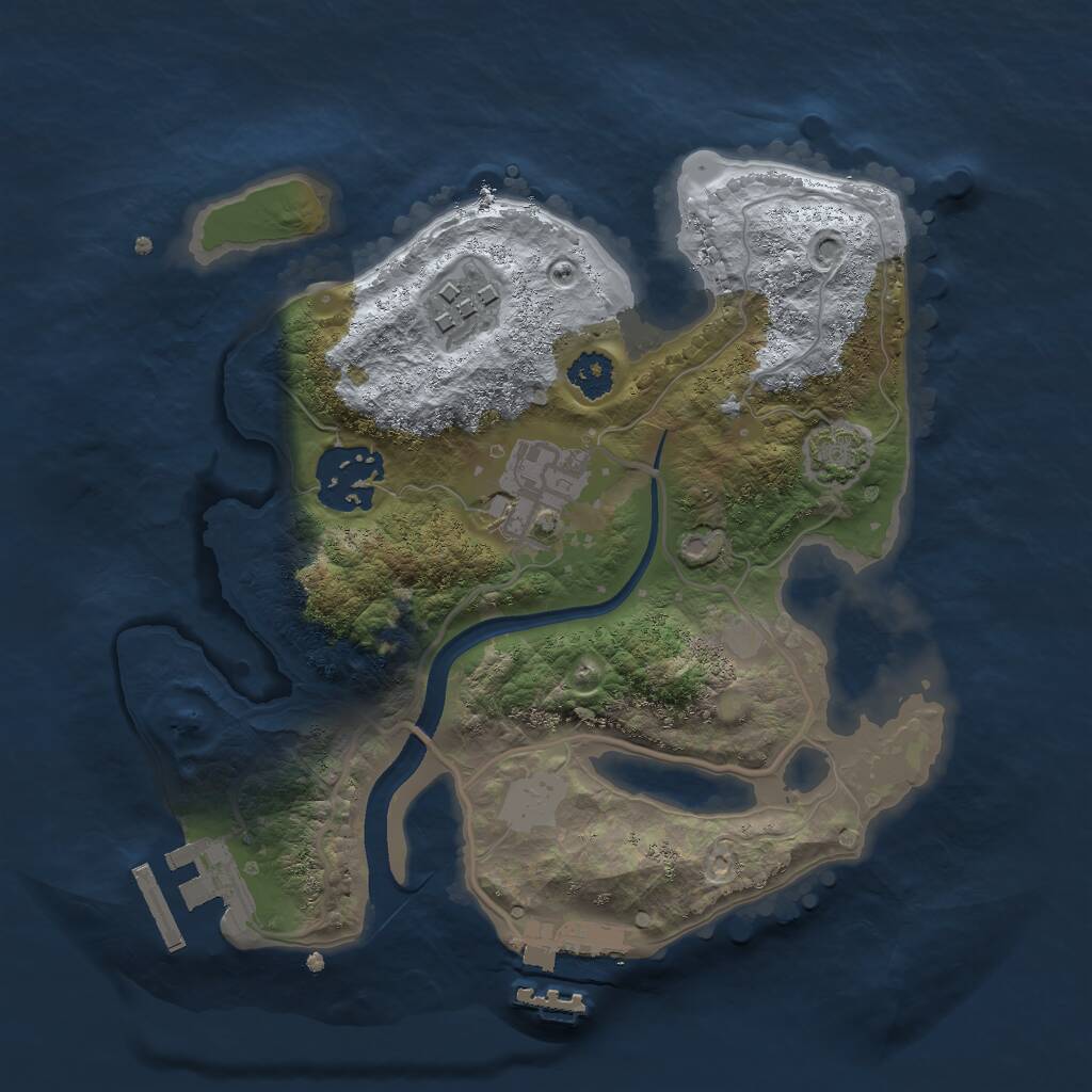 Rust Map: Procedural Map, Size: 2400, Seed: 815691389, 7 Monuments