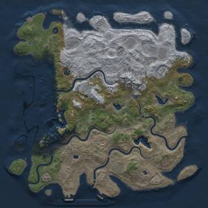 Thumbnail Rust Map: Procedural Map, Size: 5000, Seed: 175346739, 17 Monuments