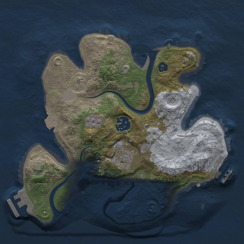 Rust Map: Procedural Map, Size: 2500, Seed: 707334229, 9 Monuments