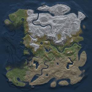 Thumbnail Rust Map: Procedural Map, Size: 5000, Seed: 943310789, 16 Monuments