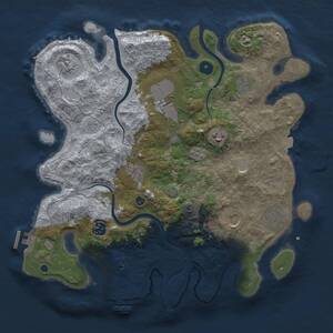 Thumbnail Rust Map: Procedural Map, Size: 3700, Seed: 339737080, 15 Monuments