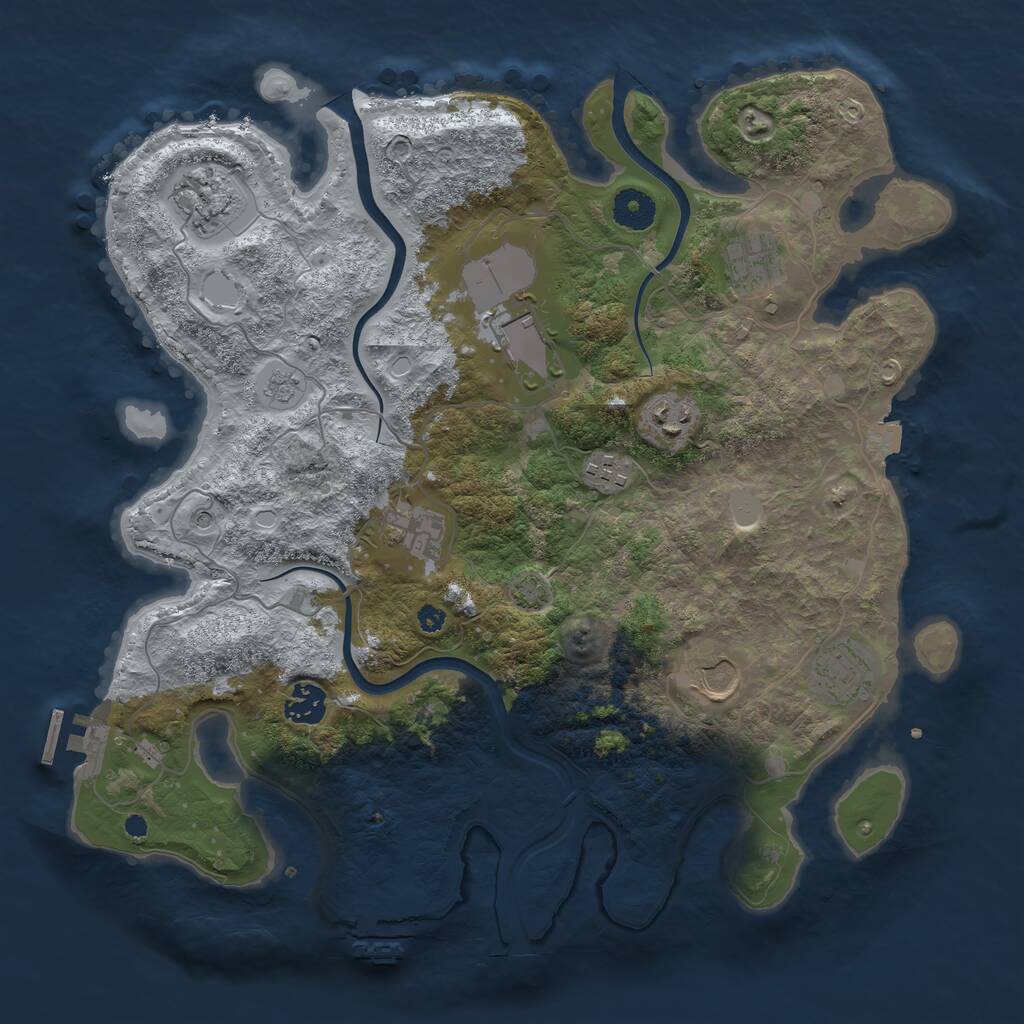 Rust Map: Procedural Map, Size: 3700, Seed: 339737080, 15 Monuments