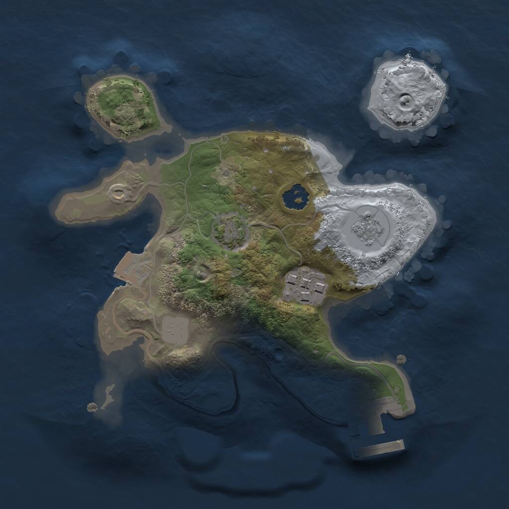 Rust Map: Procedural Map, Size: 2000, Seed: 137748136, 5 Monuments