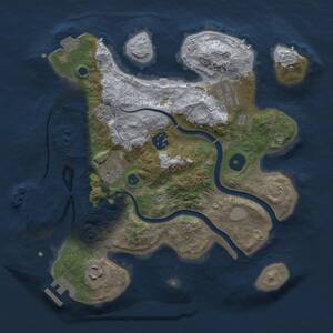 Thumbnail Rust Map: Procedural Map, Size: 3000, Seed: 2057456149, 10 Monuments