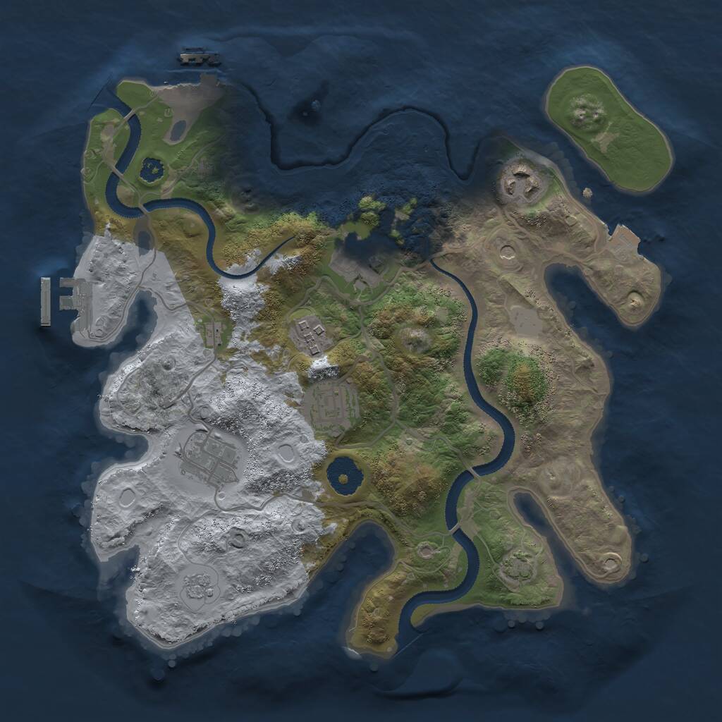 Rust Map: Procedural Map, Size: 3000, Seed: 781947169, 11 Monuments