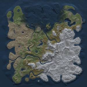 Thumbnail Rust Map: Procedural Map, Size: 5000, Seed: 676764165, 16 Monuments