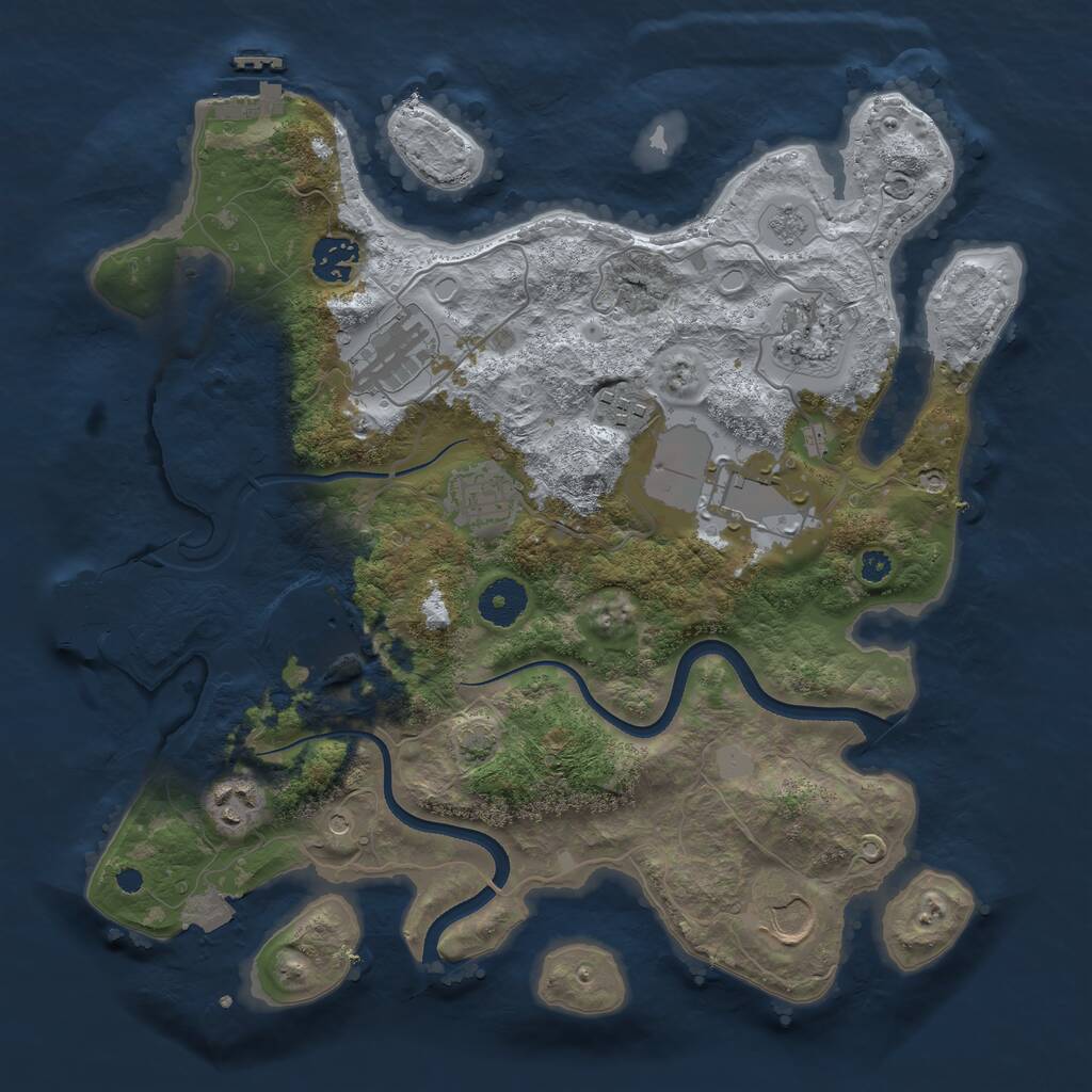 Rust Map: Procedural Map, Size: 3500, Seed: 45234, 15 Monuments