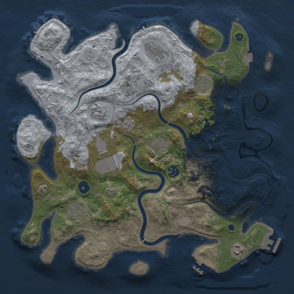 Rust Map: Procedural Map, Size: 3750, Seed: 1078538955, 15 Monuments