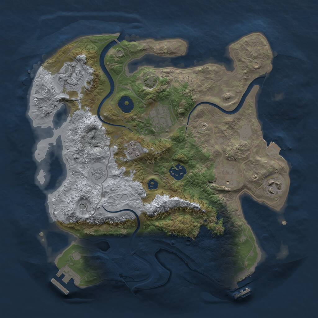 Rust Map: Procedural Map, Size: 3000, Seed: 19178344, 12 Monuments