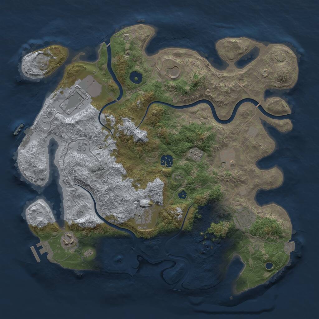 Rust Map: Procedural Map, Size: 3750, Seed: 179792, 14 Monuments