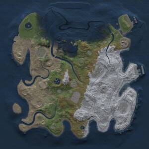 Thumbnail Rust Map: Procedural Map, Size: 3500, Seed: 1483242784, 15 Monuments
