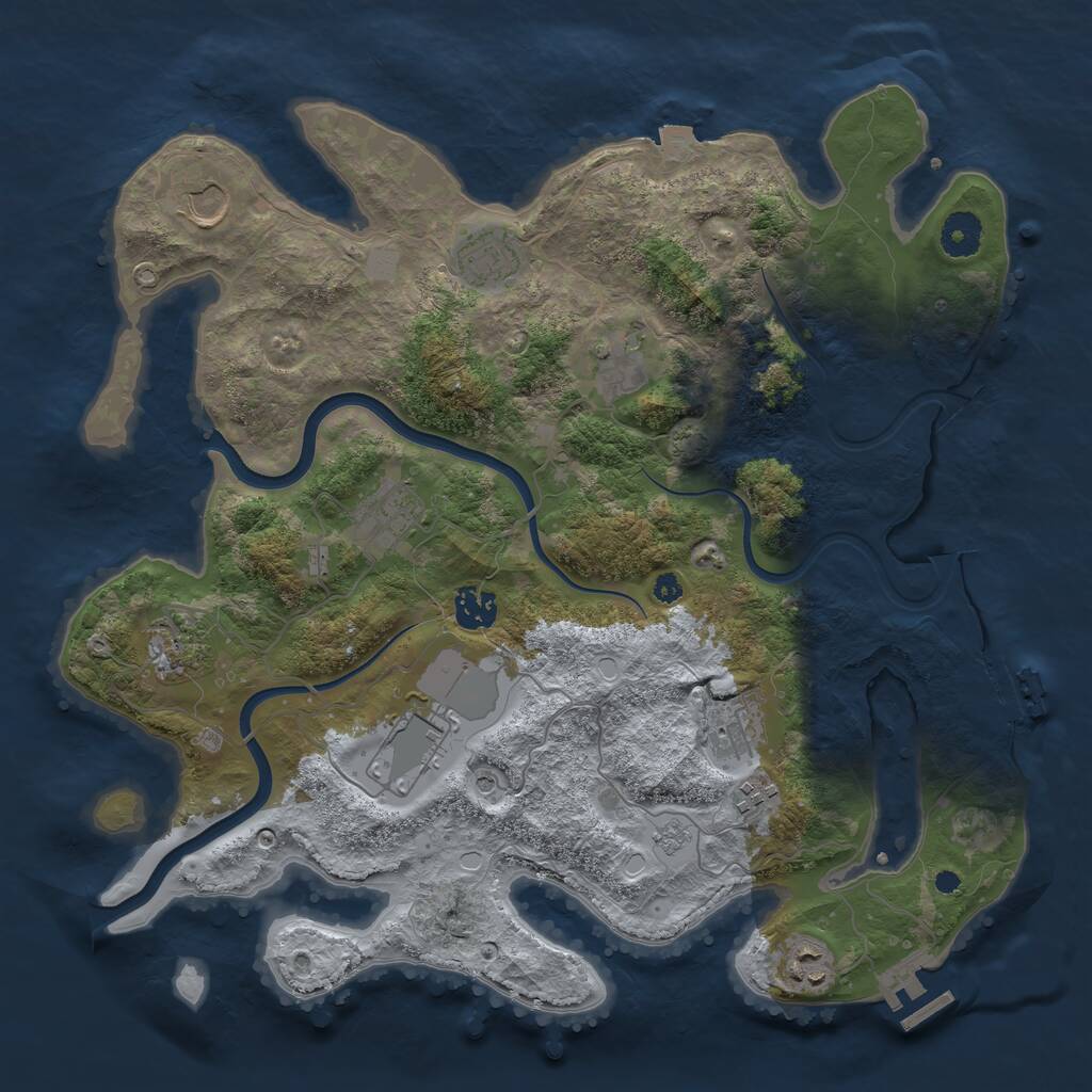 Rust Map: Procedural Map, Size: 3750, Seed: 904254, 16 Monuments