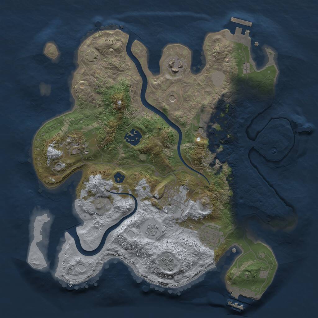 Rust Map: Procedural Map, Size: 3000, Seed: 460595, 13 Monuments