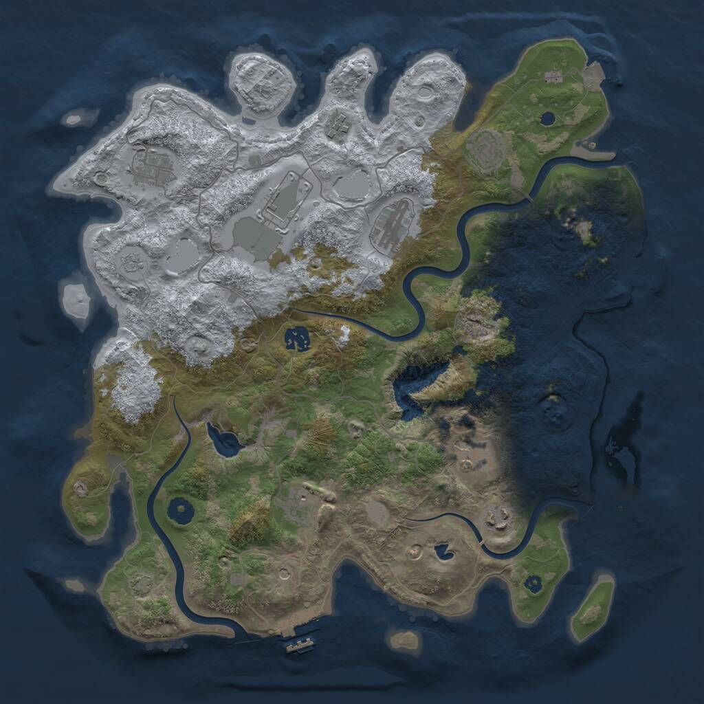 Rust Map: Procedural Map, Size: 4000, Seed: 1929024322, 15 Monuments
