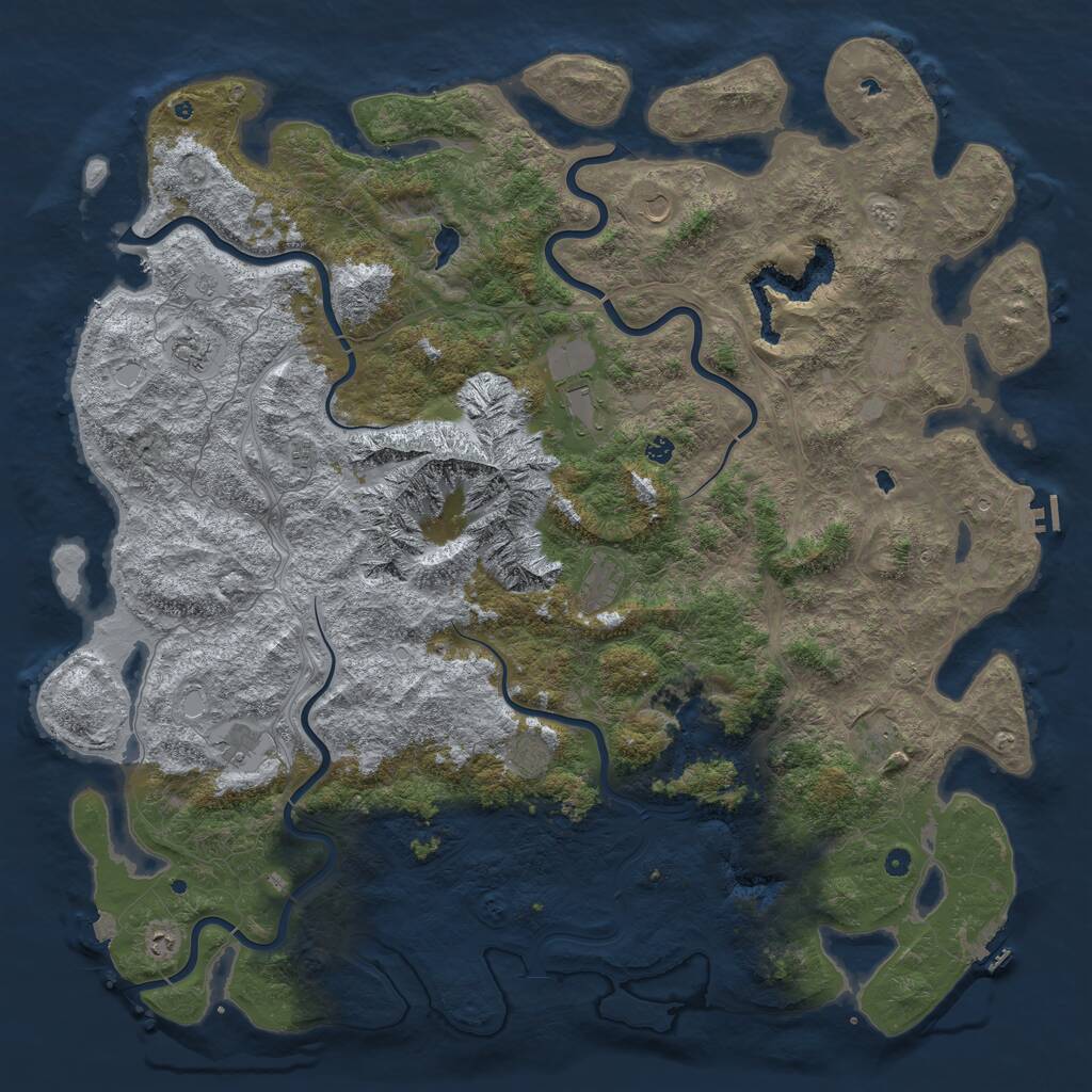 Rust Map: Procedural Map, Size: 6000, Seed: 1935598226, 17 Monuments