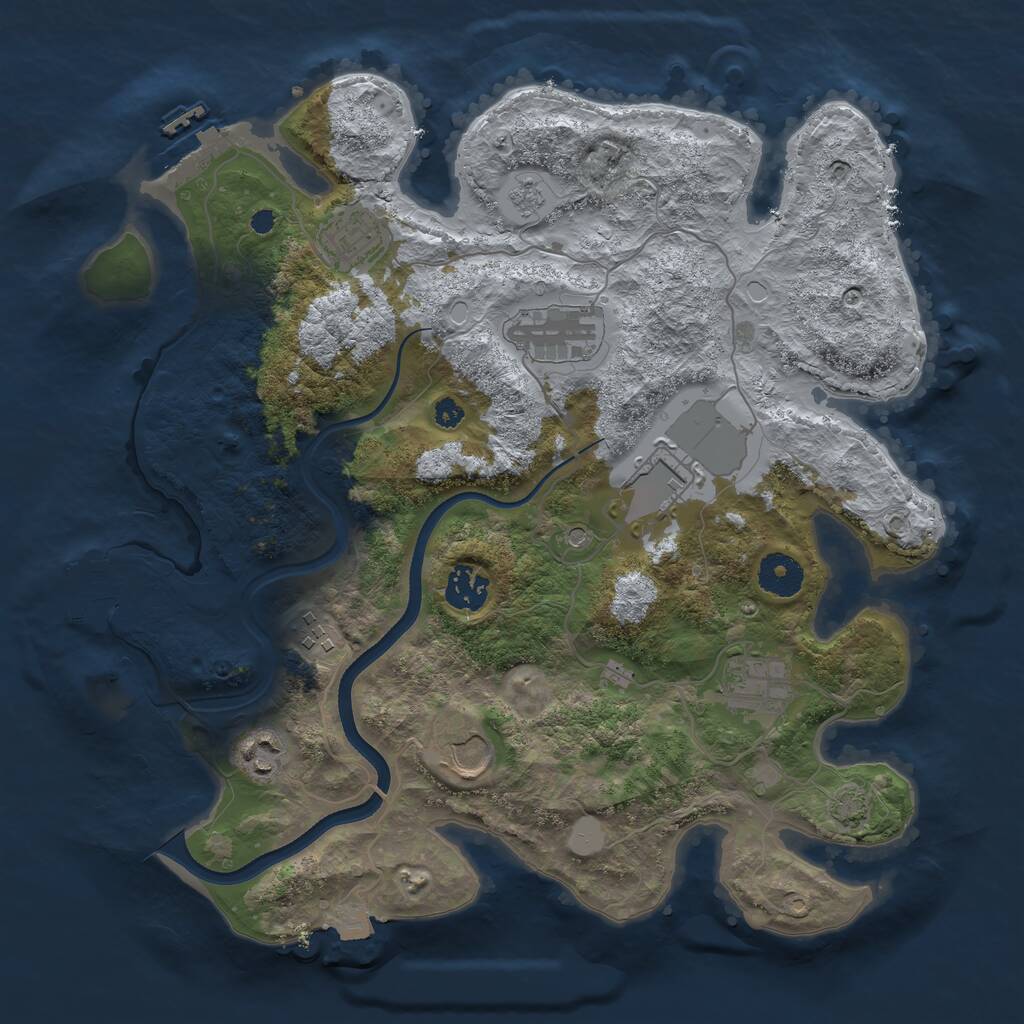 Rust Map: Procedural Map, Size: 3500, Seed: 148545446, 14 Monuments