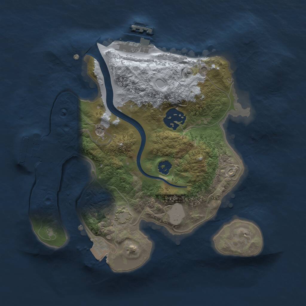 Rust Map: Procedural Map, Size: 2250, Seed: 42314145, 6 Monuments