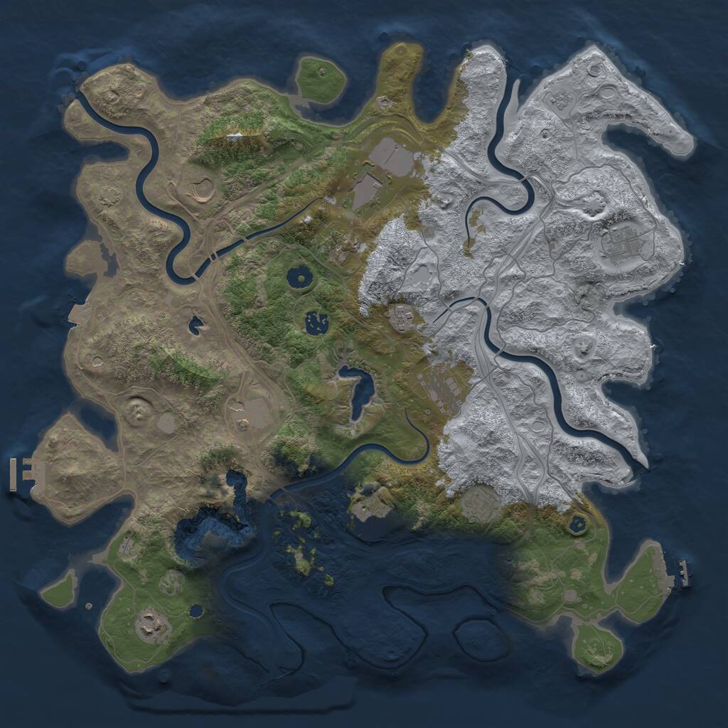 Rust Map: Procedural Map, Size: 4450, Seed: 2062344791, 17 Monuments