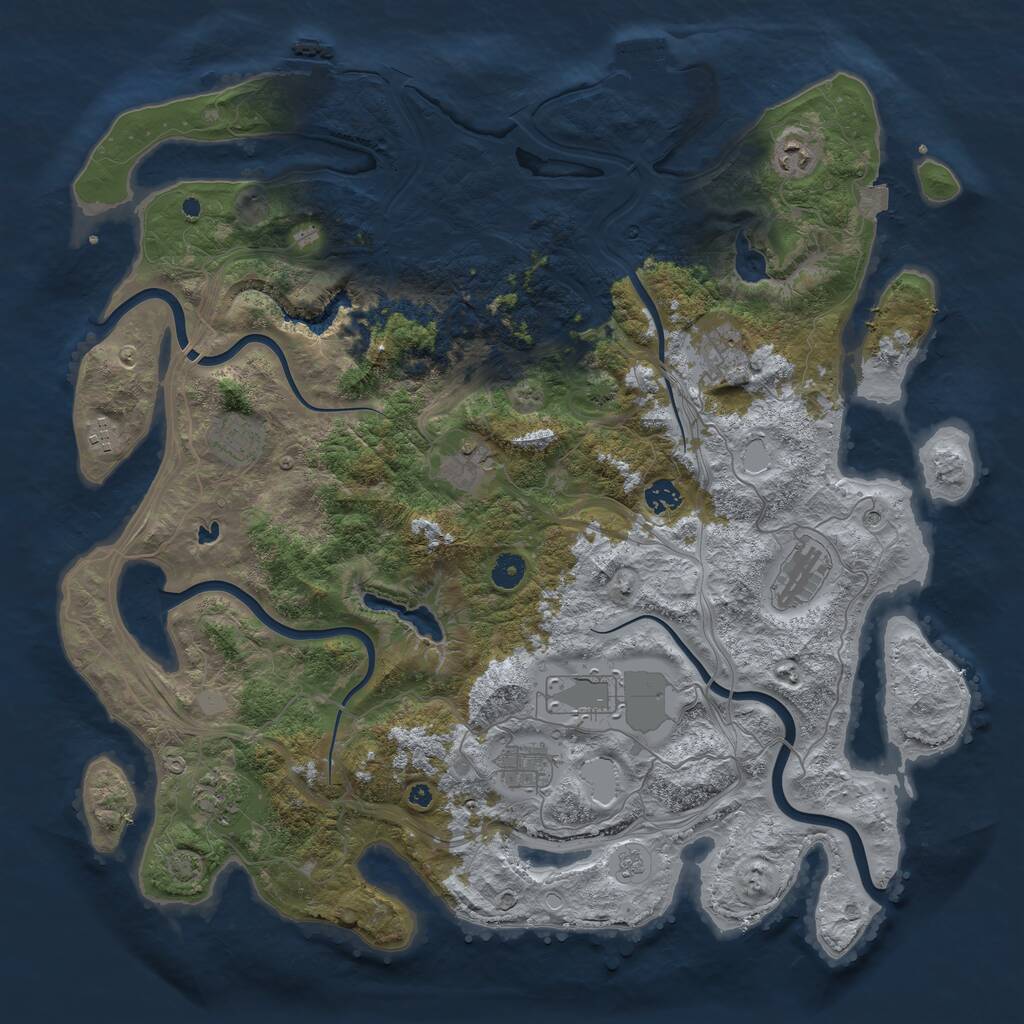 Rust Map: Procedural Map, Size: 4500, Seed: 1816768787, 16 Monuments