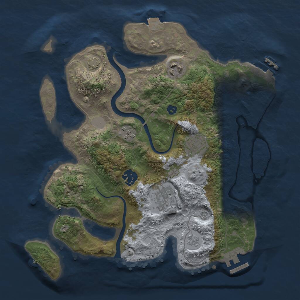 Rust Map: Procedural Map, Size: 3000, Seed: 11715, 11 Monuments